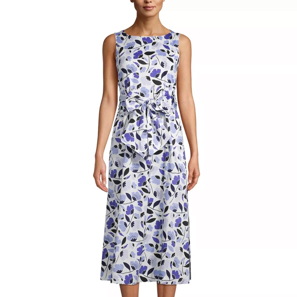 Anne Klein Bow-Front Printed Midi Dress